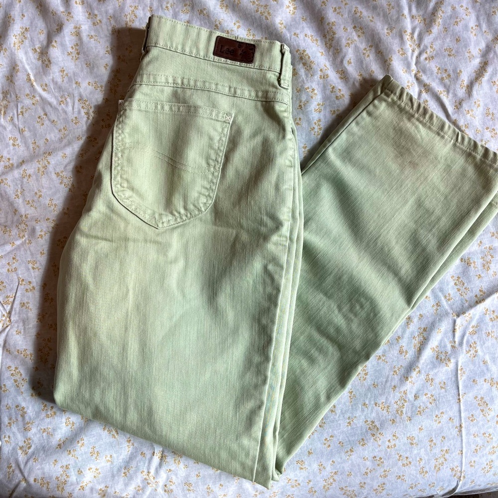 Vintage Lee Sage Green Straight Leg Jean Y2K